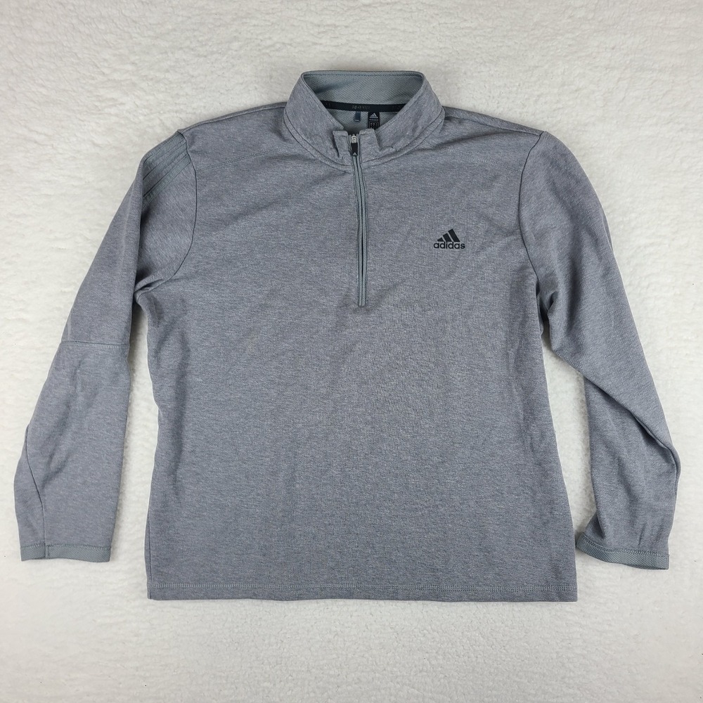 Adidas Sweater Mens Large Gray Primegreen Quarter Zip Performance Tech Golf